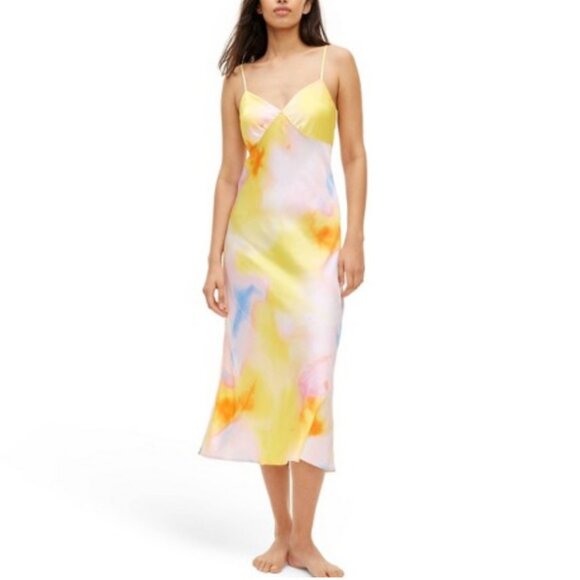 DVF Long Satin Sunset Midi Slip Dress NWT Diane von Furstenberg - Picture 1 of 11